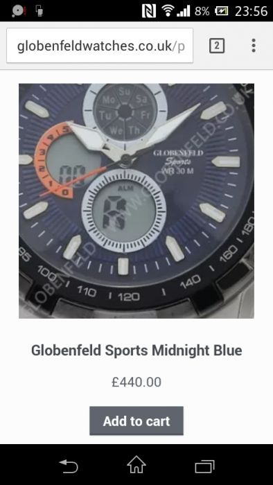 Ceas original GLOBENFELD Sports WR 30 M