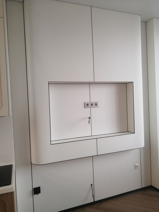 Монтаж, установка бамбуковых панелей  и гибкого мрамора