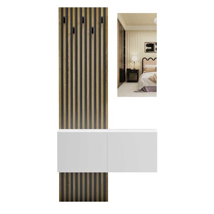 Комплект за Антре Puzzle-home HM18080, Меламин, Два цвята