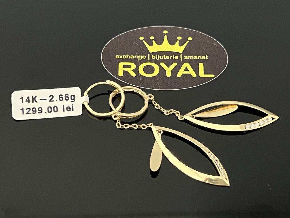 Bijuteria Royal CB : Cercei dama aur 14k 585  2,66 grame