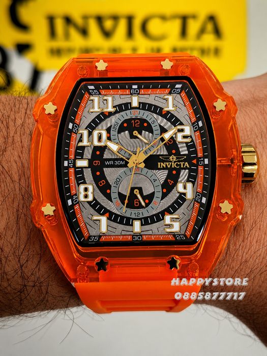 INVICTA Cyclone Orange/Gold 49 mm, Инвикта нов мъжки часовник