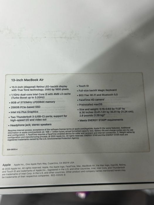 Macbook Air 2020 A2179