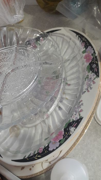 Продам сервиз стекло черный