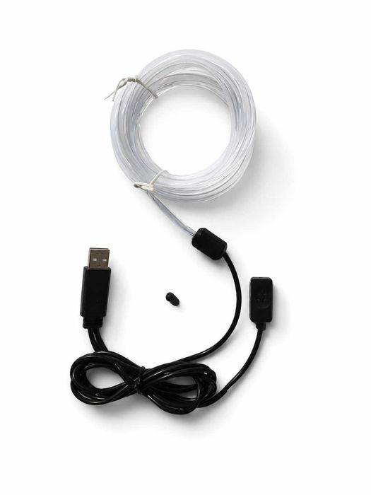 Banda LED RGB auto 3M, 7 culori, control pe fir, alimentare USB