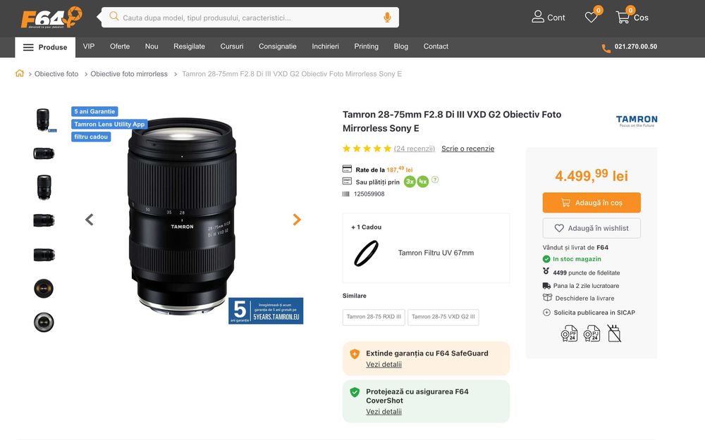 Obiectiv Foto Mirrorless - Tamron 28-75mm F2.8 Di III VXD G2 - Sony E