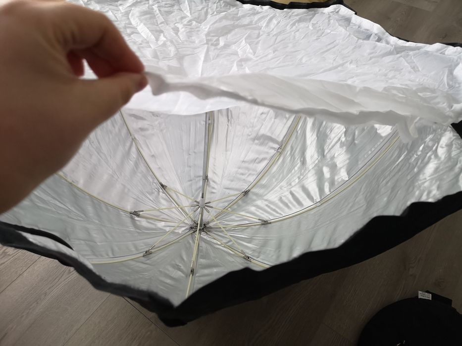 Umbrela  tip softbox pentru studio, 120cm cu husa si stativ
