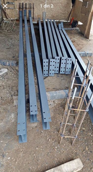vând structură metalică opt deschiderea 15 lungimea patru la streașină