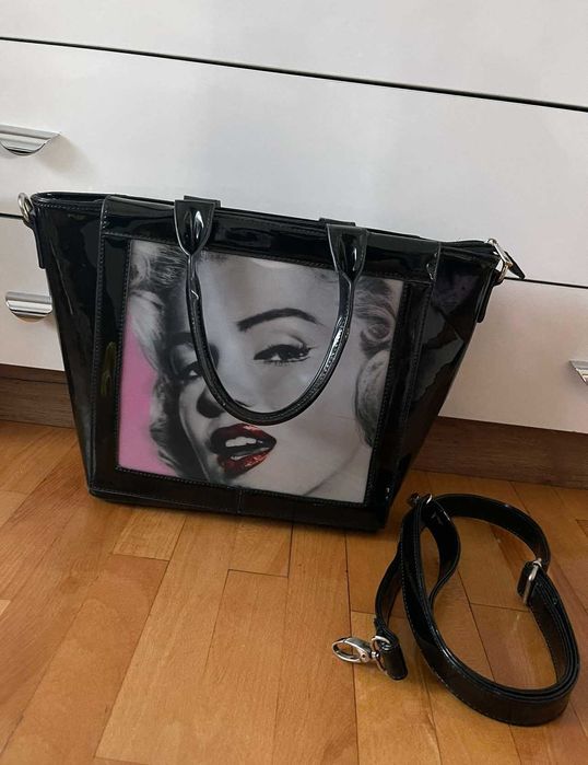 Дамска чанта кожена / лачена