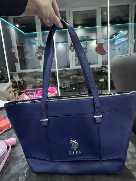 Голяма синя дамска чанта U.S. Polo ASSN.