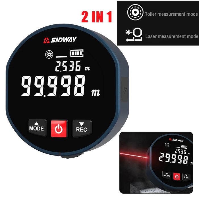 2 in 1 da lazerli gʻildirakli oʻlchagich. Роликовый лазерный дальномер