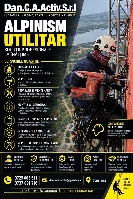 ALPINISM UTILITAR CONSTANȚA – Lucrări la înălțime | Dan.C.A.Activ.S.R.L.