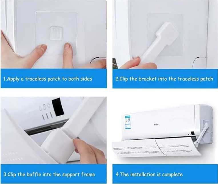 Дефлектор за регулиране на въздушния поток на климатик, универсален.