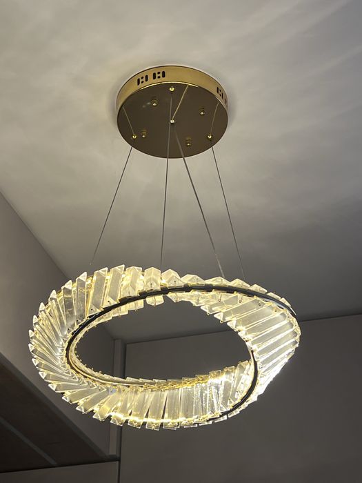 Vand lustra led aurie cu cristal