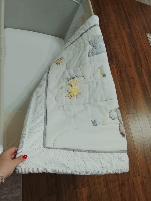 Patut pliabil 120x60 + saltea + lenjerie