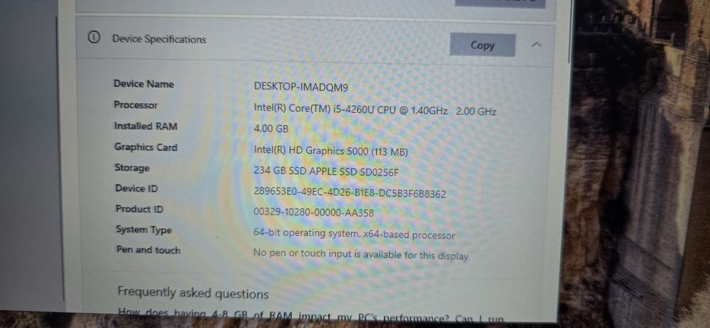 MacBook Air A1466 EMC 2632 – Отлично състояние с Windows 10