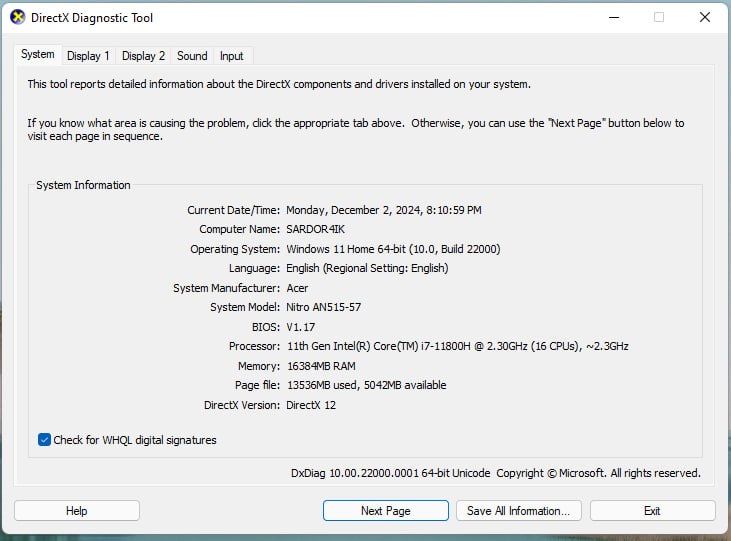 Acer Core i7 Igravoy