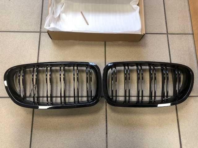 Set Grile/Nari Duble M Style Radiator Bara Bmw Seria 5 F10/F11 Negru Lucios , NOI