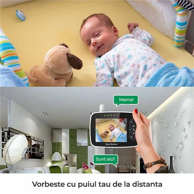 BabyMonitor Pentru Supraveghere Audio-Video Bebe NIKI Smart35, LCD3.5"
