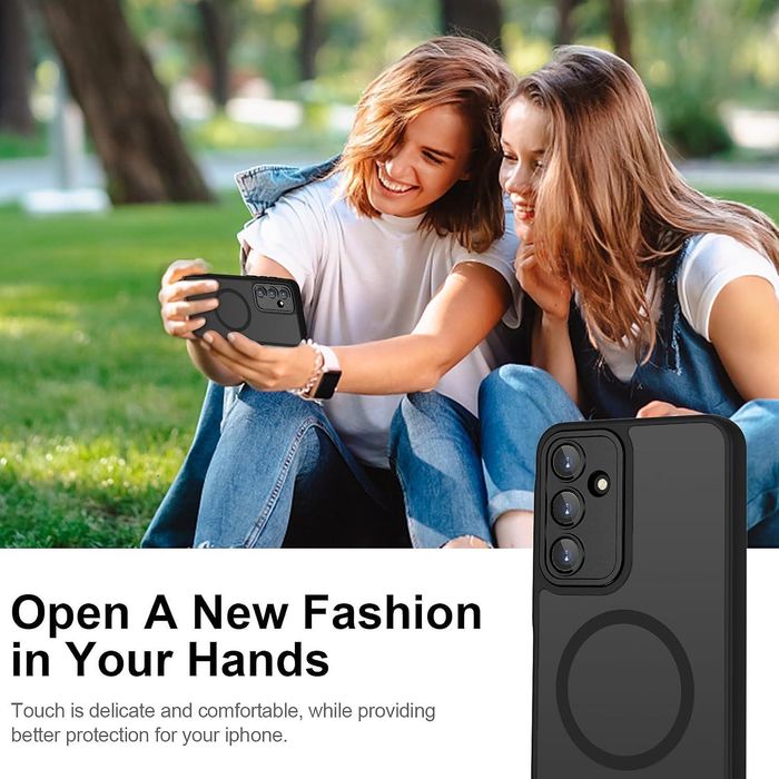 Матов magsafe кейс за samsung galaxy a56 - черен