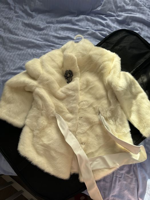 Норковая шуба белая