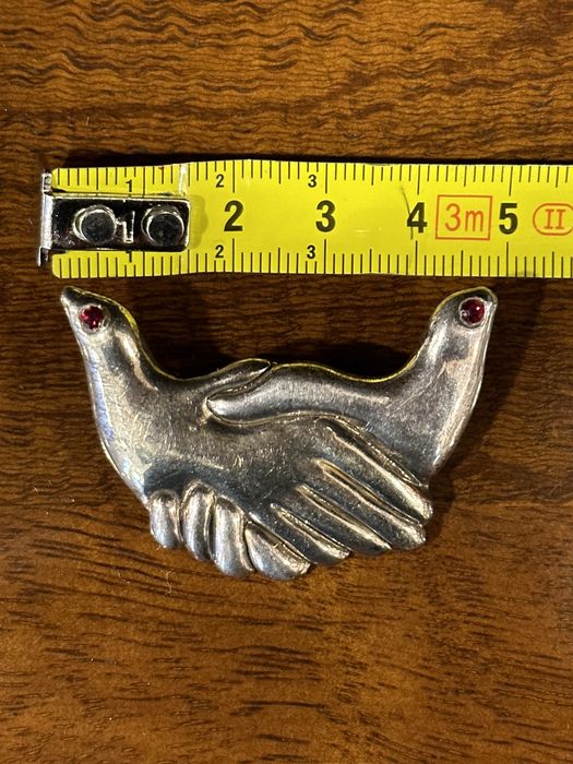 Broșa/Pandantiv din argint 925/vechi - porumbel simbolul păcii Israel