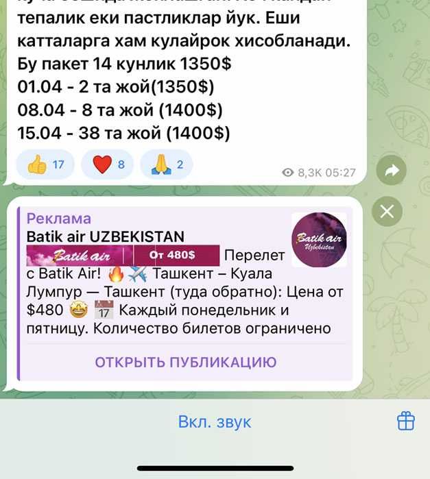 Telegram Ads / Реклама в Телеграм / Telegram Reklama