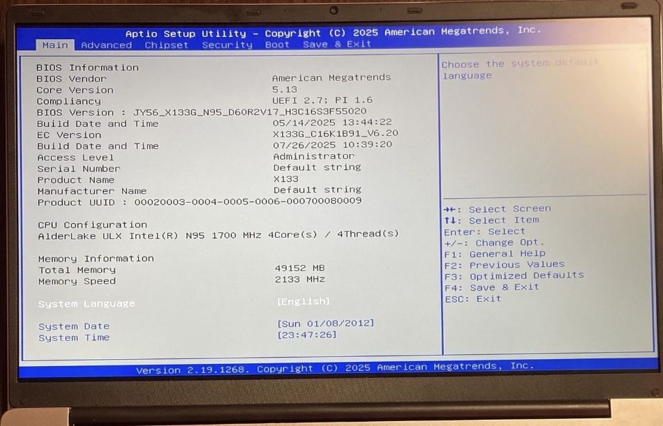 Новый ноутбук x133 озу 48гб