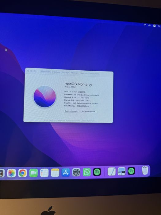 IMac (21.5-inch,mid 2011)memory 8GB