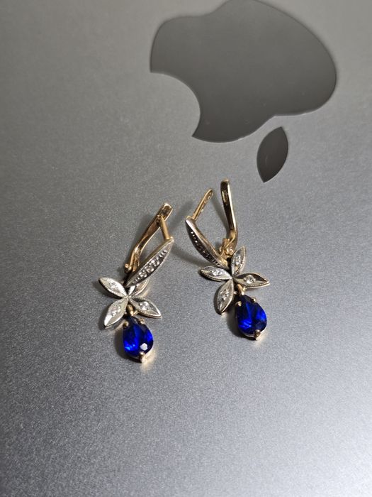 Серёжки +кольцо золотой набор