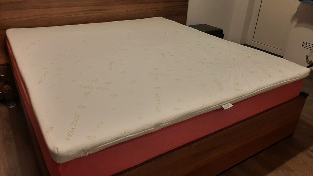 Topper saltea NOU! 180x200, Latex Cool Gel, 4cm, husă detașabilă Aloe