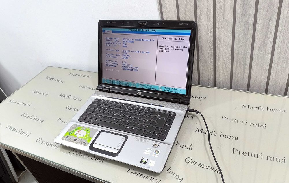 Laptop core 2 Duo - HP Pavilion dv6500 - functional, instalat