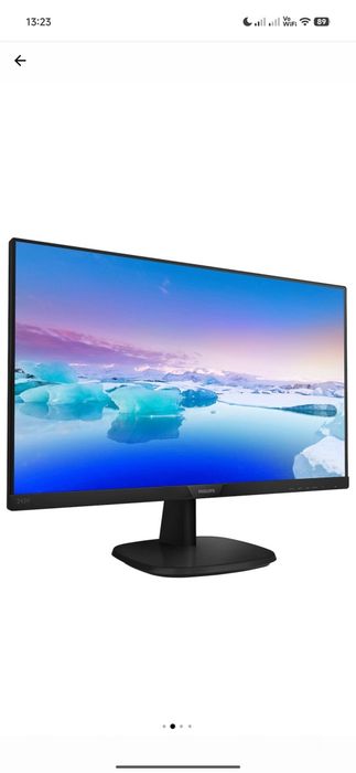 Monitor LED IPS Philips 23.8", Full HD, Ultra-narrow, 75Hz, DVI, HDMI, Flicker-Free, Negru, 243V7QDSB