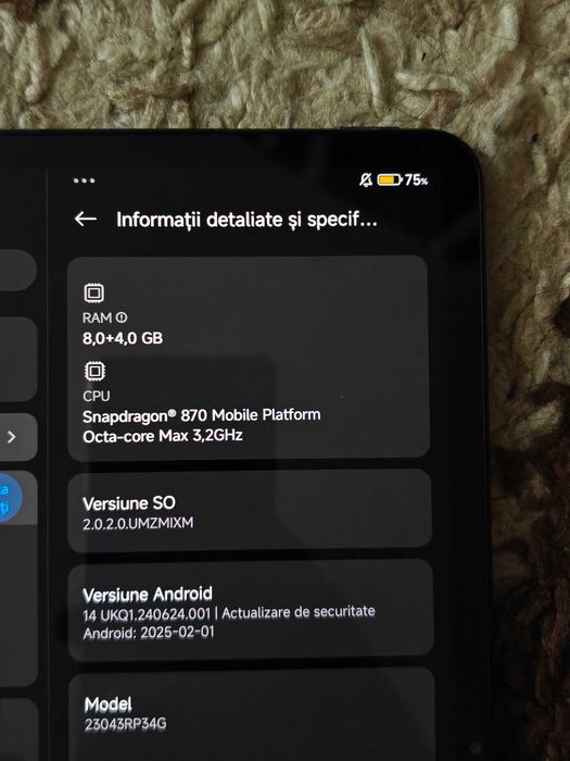 Tableta Xiaomi Pad 6 128gb/8gb RAM 144hz