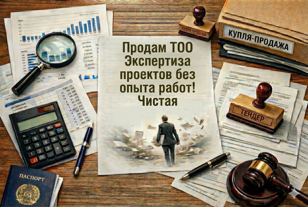 Продам ТОО Экспертиза проектов без опыта! Чистая