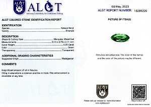 Smarald marquise nemontat 0,25ct. cod 9672