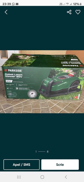Robot sigilat de tuns gazonul cu acumulator Parkside PMRA 20 Li B2