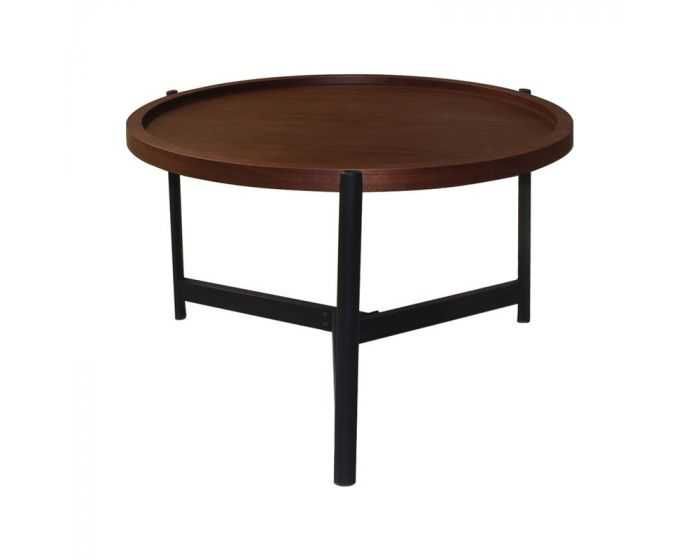 Холна маса Puzzle-home TOSS, MDF, Цвят орех, Φ70х40 см, ПРОМО ЦЕНА!