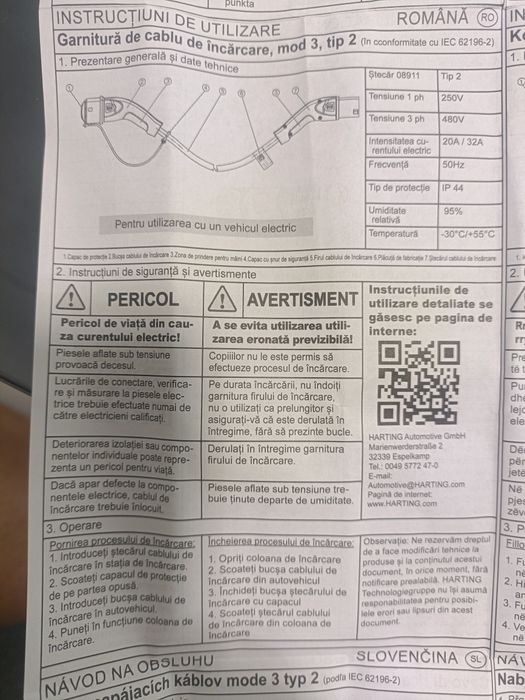 Cablu încărcare Type 2 Audi și Volkswagen