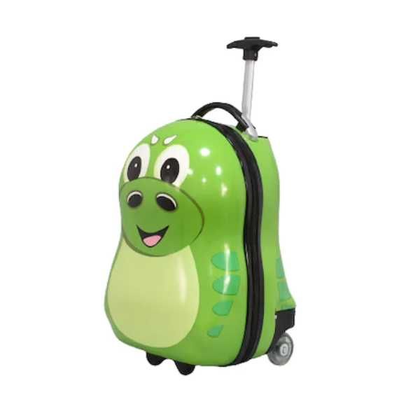 Комплект куфар и раница Дино, За деца, Зелен