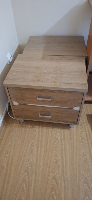Set mobilier dormitor complet-pat matrimonial 180cm+dulap mare+2 noptiere+masuta machiaj
