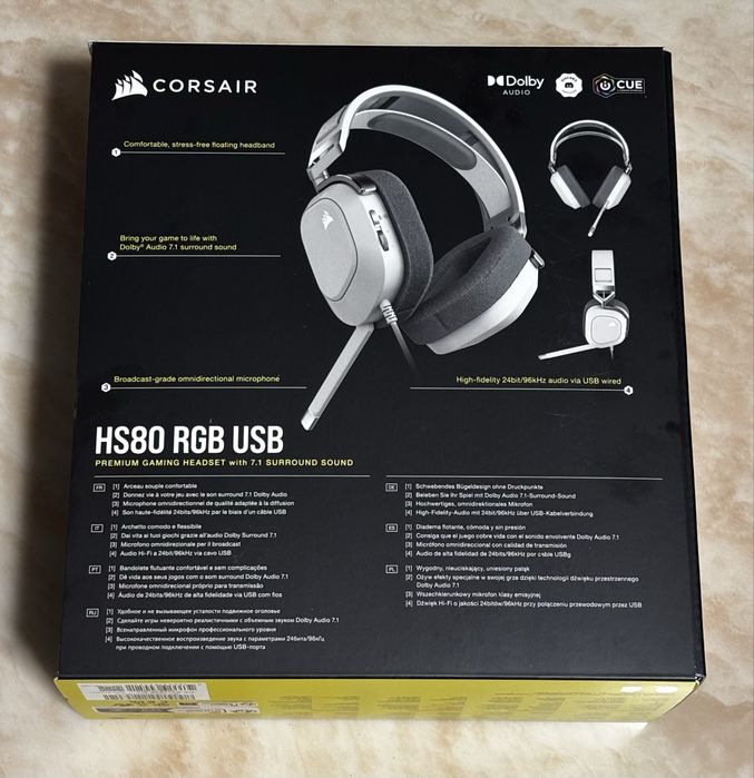 Casti Gaming Corsair HS80 RGB USB White - NOI