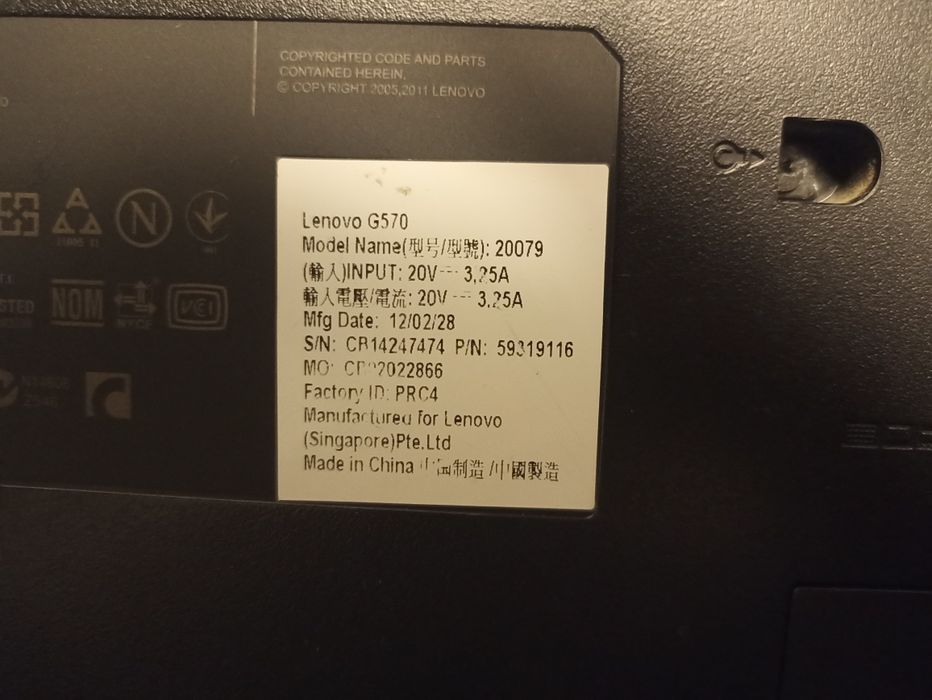 Продам ноутбук G570