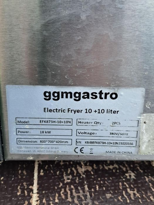 GGMGASTRO Friteuza electrica - 10 + 10 litri (18kW)
SKU EFK873H-10+10N
