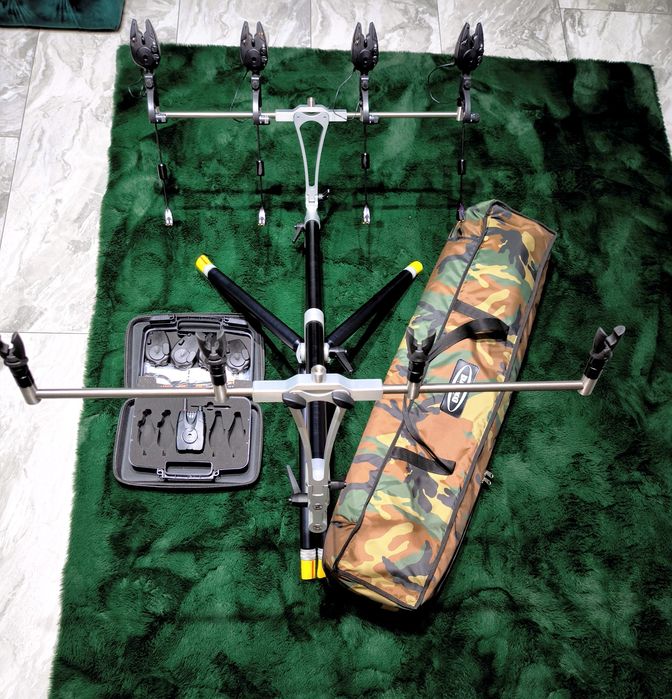 Rod Pod Dayko Compact Pod Argintiu / Negru + 4 avertizori + statie Fox