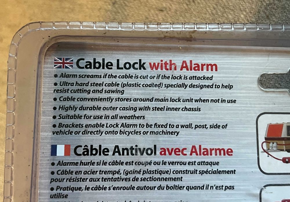 Lacat antifurt cu alarma 120dB cablu 2.4m Lock Alarm nou