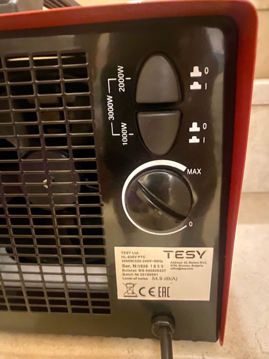 Калорифер TESY HL-830V PTC – 3000 W, с термостат