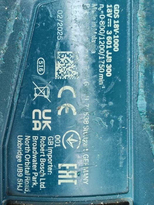 Impact cu patrat 1/2 BOSCH  GDS 18 V -1000  Profesional  , fabr. 2025