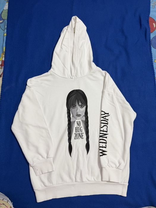 Hanorac alb cu glugă Wednesday Addams mărimea 11y 146