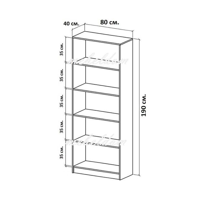 Гардероб двукрилен с 4 рафта(код-4663)