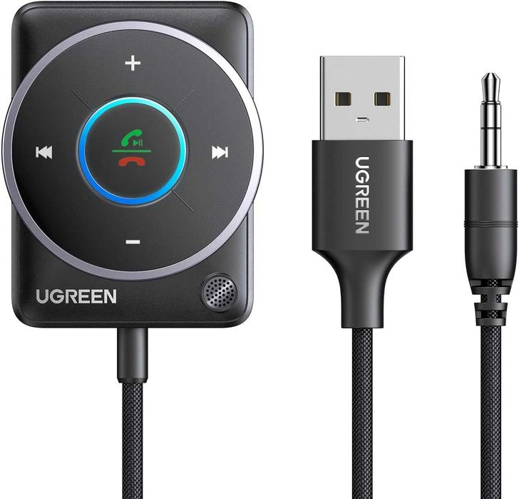 UGREEN Aux Bluetooth 5.4 автомобилен адаптер приемник, с 3.5mm AUX свързване